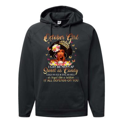 October Girl I'm Living My Best Life Birthday Queen Gifts Performance Fleece Hoodie