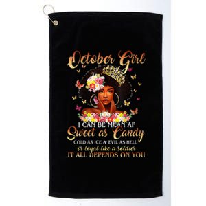 October Girl I'm Living My Best Life Birthday Queen Gifts Platinum Collection Golf Towel