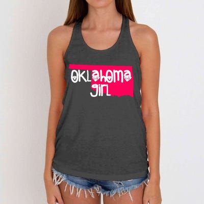 Oklahoma Girl I Love Oklahoma S.T.A.T.E Home Women's Knotted Racerback Tank