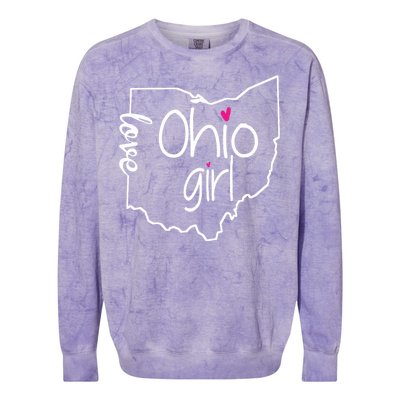 Ohio Girl I Love Ohio Home Colorblast Crewneck Sweatshirt