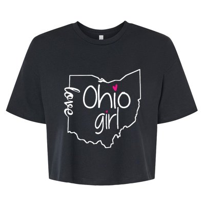 Ohio Girl I Love Ohio Home Bella+Canvas Jersey Crop Tee