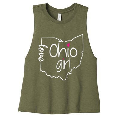 Ohio Girl I Love Ohio Home Women's Racerback Cropped Tank