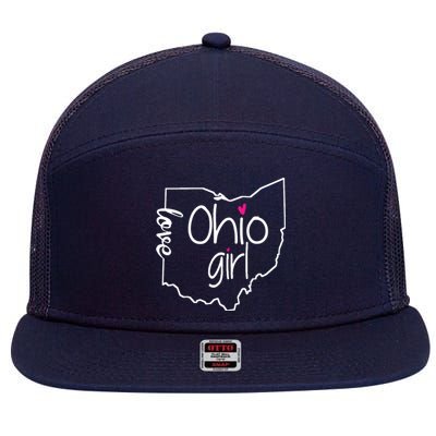 Ohio Girl I Love Ohio Home 7 Panel Mesh Trucker Snapback Hat