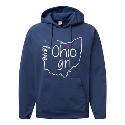 Ohio Girl I Love Ohio Home Performance Fleece Hoodie