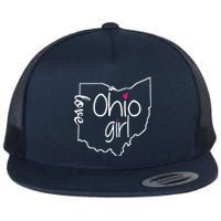 Ohio Girl I Love Ohio Home Flat Bill Trucker Hat