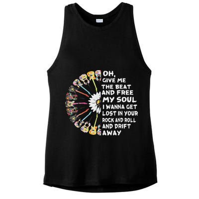 Oh Give Me The Beat And Free My Soul Hippie Love Ladies PosiCharge Tri-Blend Wicking Tank