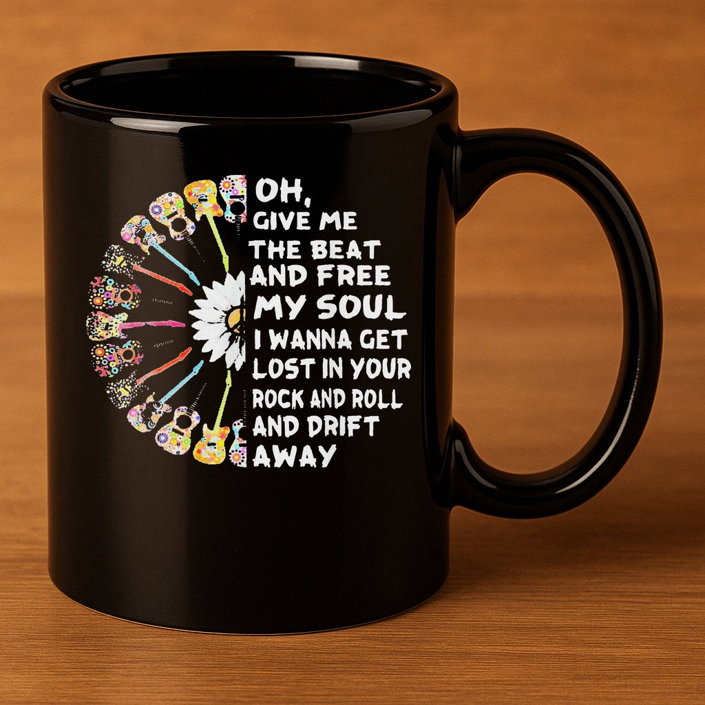 Oh Give Me The Beat And Free My Soul Hippie Love 11oz C Handle Ceramic Mug