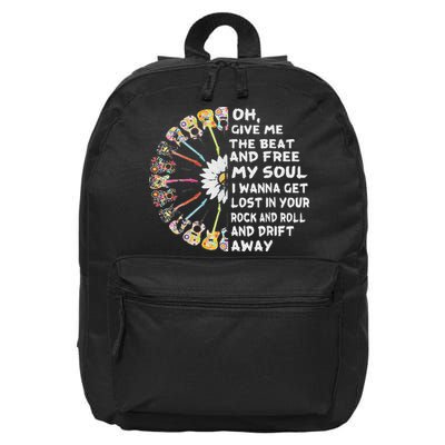 Oh Give Me The Beat And Free My Soul Hippie Love 16 in Basic Backpack