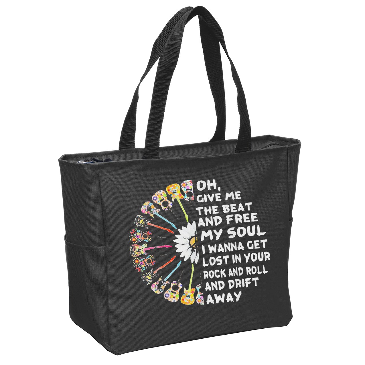Oh Give Me The Beat And Free My Soul Hippie Love Zip Tote Bag