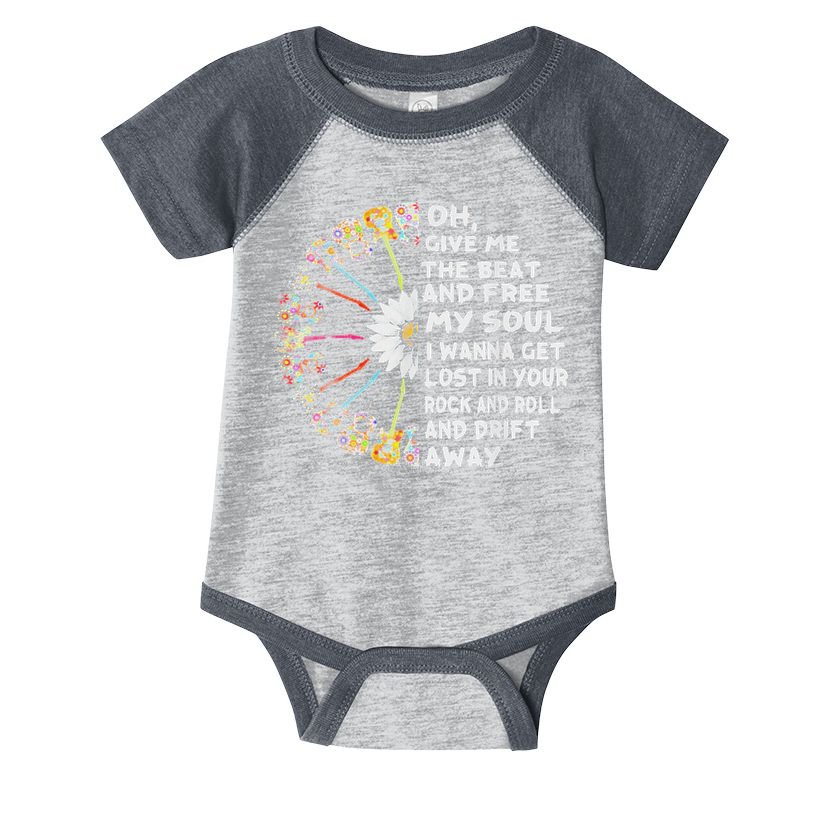 Oh Give Me The Beat And Free My Soul Hippie Love Infant Baby Jersey Bodysuit