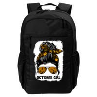 October Girl Messy Bun Lady Hair Horror Sunglasses Halloween Daily Commute Backpack