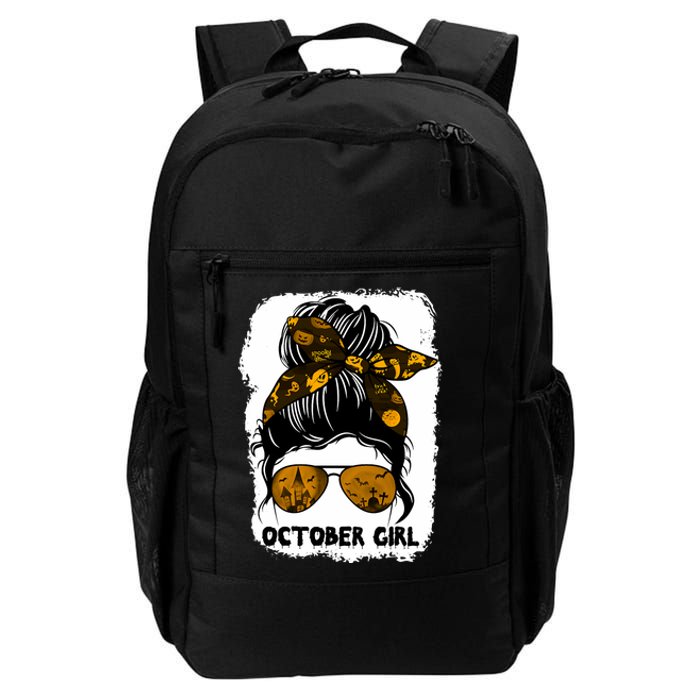 October Girl Messy Bun Lady Hair Horror Sunglasses Halloween Daily Commute Backpack