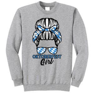 Oktoberfest Girl Messy Bun Bavaria German Costume Tall Sweatshirt