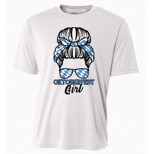 Oktoberfest Girl Messy Bun Bavaria German Costume Cooling Performance Crew T-Shirt