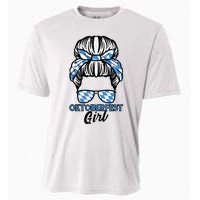 Oktoberfest Girl Messy Bun Bavaria German Costume Cooling Performance Crew T-Shirt