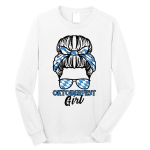 Oktoberfest Girl Messy Bun Bavaria German Costume Long Sleeve Shirt