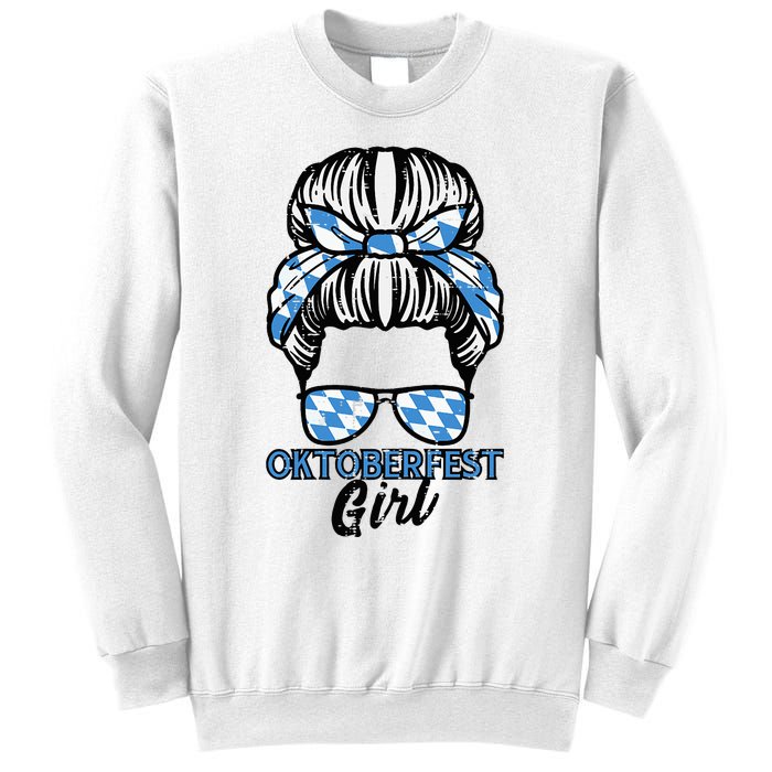 Oktoberfest Girl Messy Bun Bavaria German Costume Sweatshirt