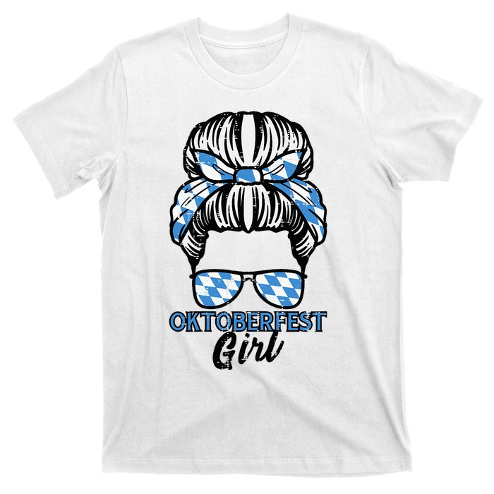 Oktoberfest Girl Messy Bun Bavaria German Costume T-Shirt