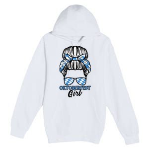 Oktoberfest Girl Messy Bun Bavaria German Costume Premium Pullover Hoodie