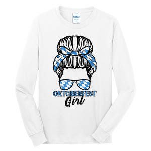 Oktoberfest Girl Messy Bun Bavaria German Costume Tall Long Sleeve T-Shirt