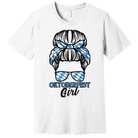 Oktoberfest Girl Messy Bun Bavaria German Costume Premium T-Shirt