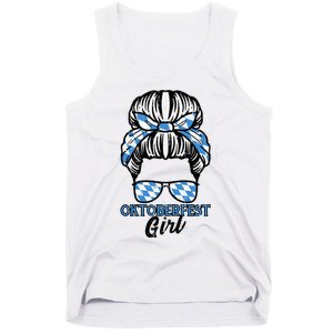 Oktoberfest Girl Messy Bun Bavaria German Costume Tank Top