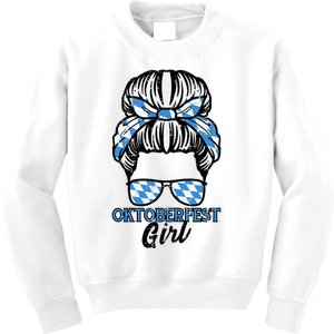 Oktoberfest Girl Messy Bun Bavaria German Costume Kids Sweatshirt