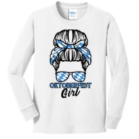 Oktoberfest Girl Messy Bun Bavaria German Costume Kids Long Sleeve Shirt