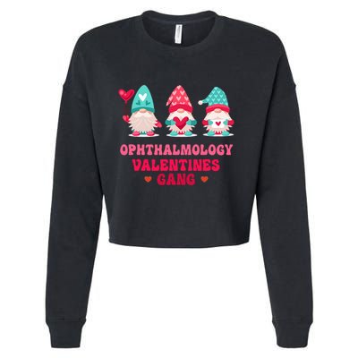 Ophthalmology Gnomes Nurse Valentines Day Cropped Pullover Crew