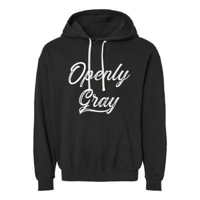 Open Grey Natural Hair Grey Hair Garment-Dyed Fleece Hoodie