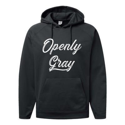 Open Grey Natural Hair Grey Hair Performance Fleece Hoodie