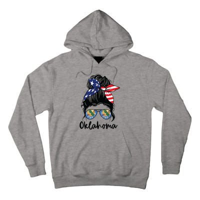 Oklahoma Girl Oklahoma Flag State Girlfriend Messy Bun Tall Hoodie