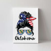 Oklahoma Girl Oklahoma Flag State Girlfriend Messy Bun Canvas