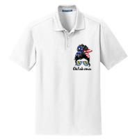 Oklahoma Girl Oklahoma Flag State Girlfriend Messy Bun Dry Zone Grid Polo