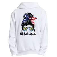 Oklahoma Girl Oklahoma Flag State Girlfriend Messy Bun Urban Pullover Hoodie