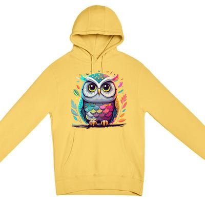 Owl Graphic Owl Artwork Bird Art Animal Owl Funny Gift Premium Pullover Hoodie