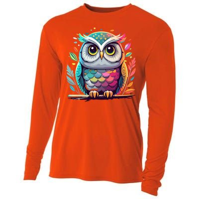 Owl Graphic Owl Artwork Bird Art Animal Owl Funny Gift Cooling Performance Long Sleeve Crew