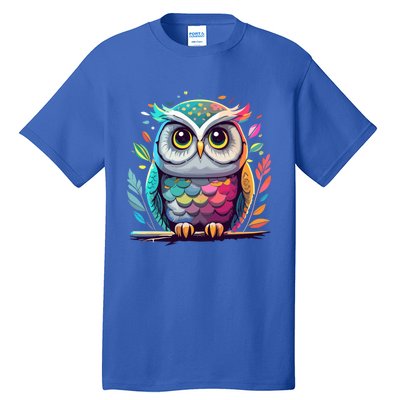 Owl Graphic Owl Artwork Bird Art Animal Owl Funny Gift Tall T-Shirt