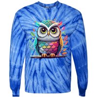 Owl Graphic Owl Artwork Bird Art Animal Owl Funny Gift Tie-Dye Long Sleeve Shirt