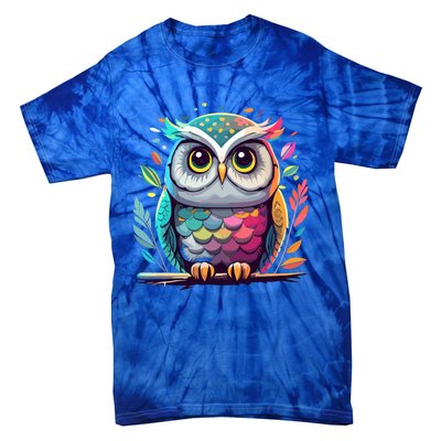 Owl Graphic Owl Artwork Bird Art Animal Owl Funny Gift Tie-Dye T-Shirt