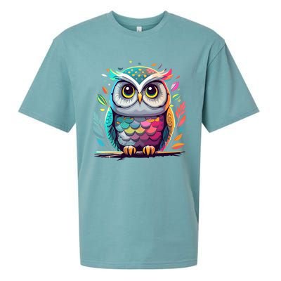 Owl Graphic Owl Artwork Bird Art Animal Owl Funny Gift Sueded Cloud Jersey T-Shirt