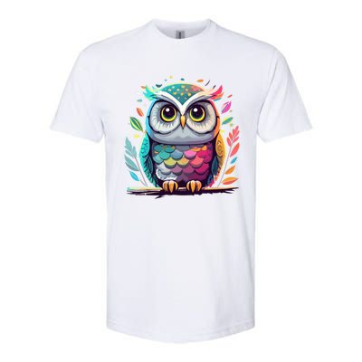 Owl Graphic Owl Artwork Bird Art Animal Owl Funny Gift Softstyle CVC T-Shirt