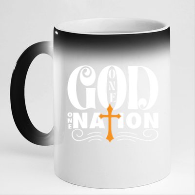 One God One Nation Love Jesus Christian Christmas Gift 11oz Black Color Changing Mug