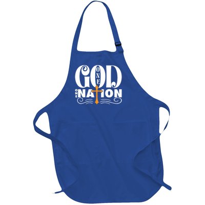 One God One Nation Love Jesus Christian Christmas Gift Full-Length Apron With Pockets