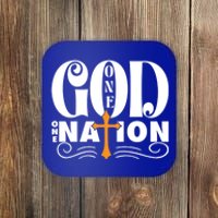 One God One Nation Love Jesus Christian Christmas Gift Coaster