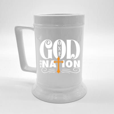 One God One Nation Love Jesus Christian Christmas Gift Beer Stein