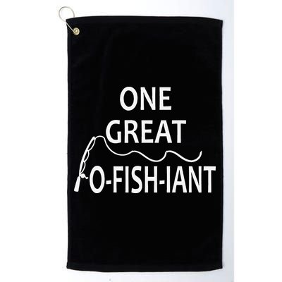 One Great OFishiant Fishing Wedding Officiant Pastor Gift Premium Golf Towel