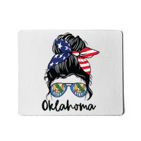 Oklahoma Girl Oklahoma Flag State Girlfriend Messy Bun Mousepad