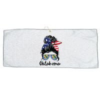 Oklahoma Girl Oklahoma Flag State Girlfriend Messy Bun Large Microfiber Waffle Golf Towel