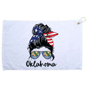 Oklahoma Girl Oklahoma Flag State Girlfriend Messy Bun Grommeted Golf Towel